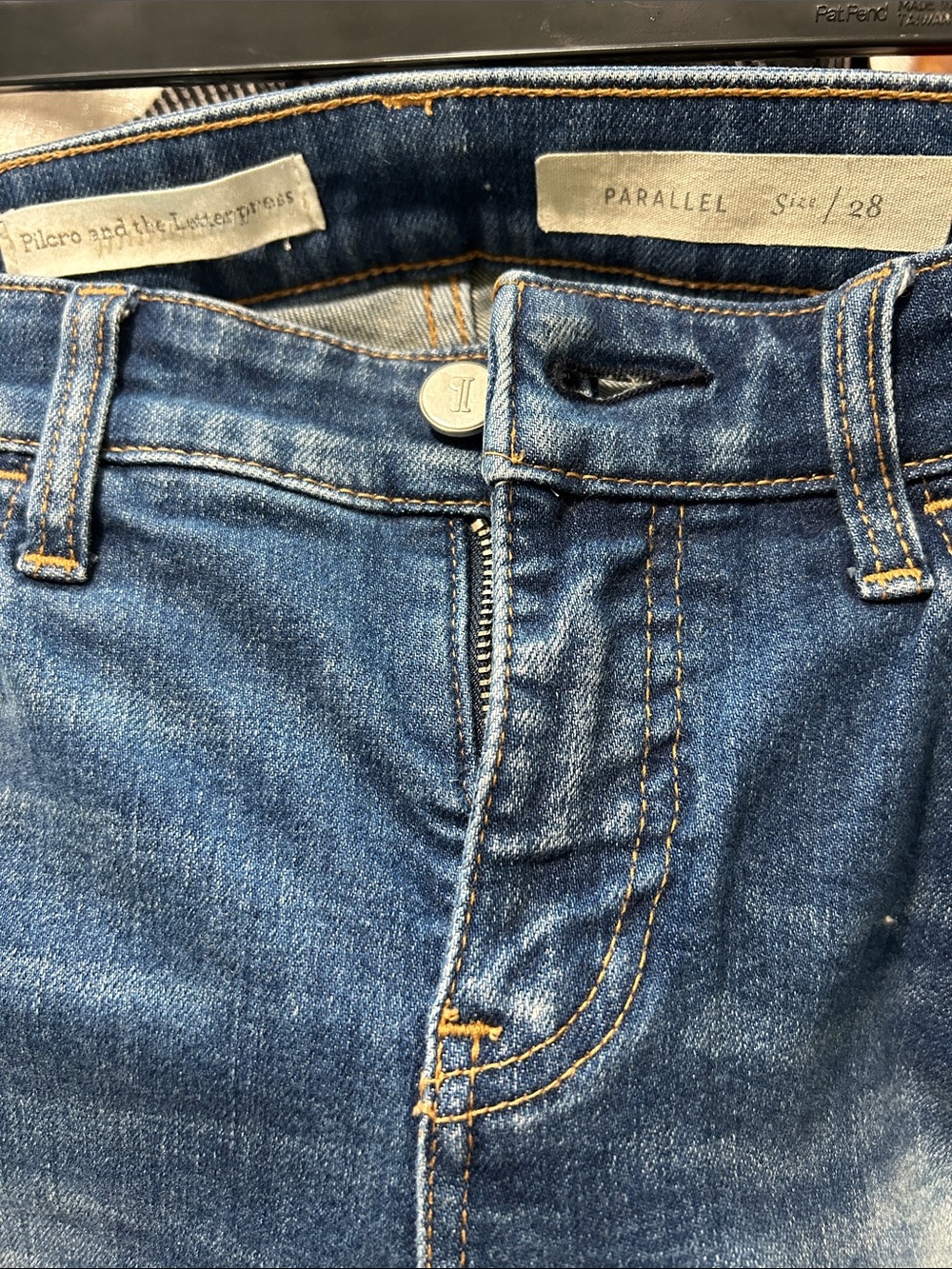 Pilcro and the Letterpress  Straight-Leg Jeans in Dark Blue
